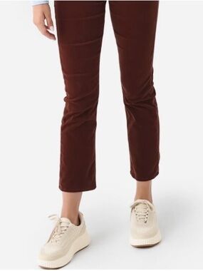 NWT MOTHER Denim The Mid Rise Rider Ankle Corduroy Jeans - Rum Russian - Sz 24